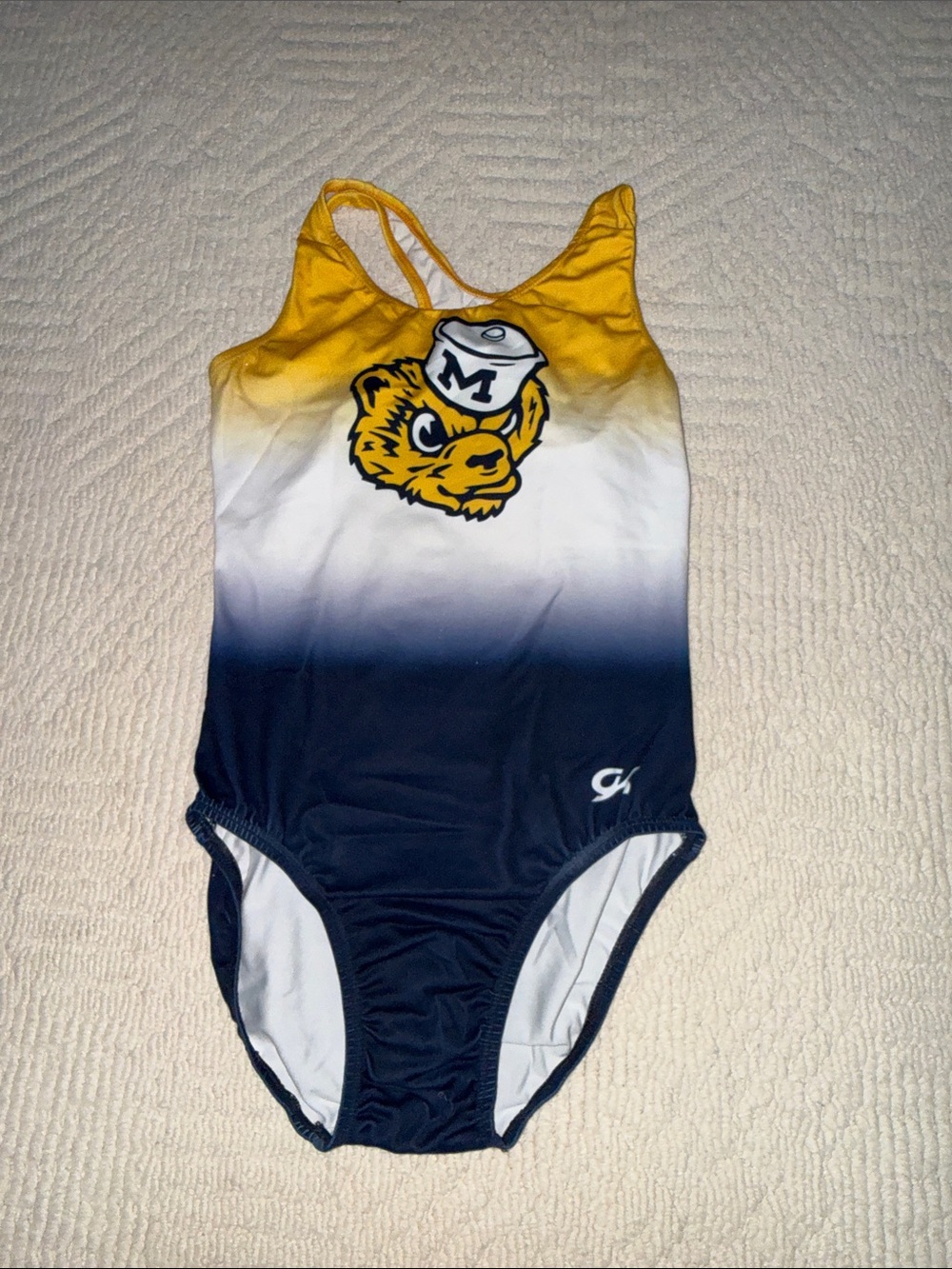 GK University of Michigan Ombré Racerback Gymnastics Leotard (Adult Medium)